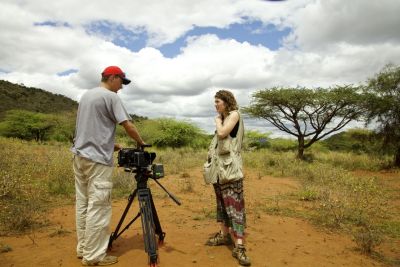 David & Elizabeth shoot broil at a Maasai village