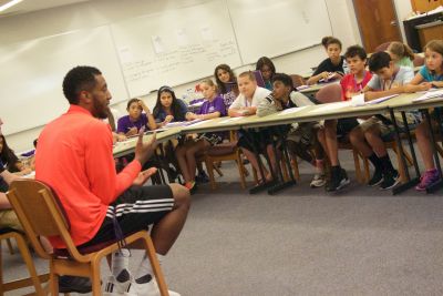 Jerron Jamerson at the Goshen Write on Sports news conference. Photo by Katie Hurst