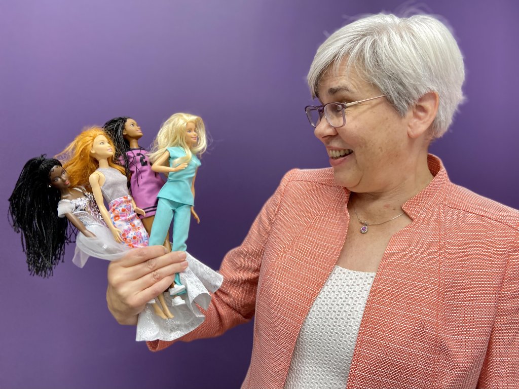 President Stoltzfus looks at four current Barbie dolls